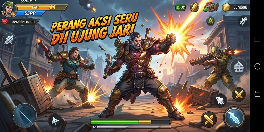 Tampilan gameplay 55RP yang penuh aksi dan seru.