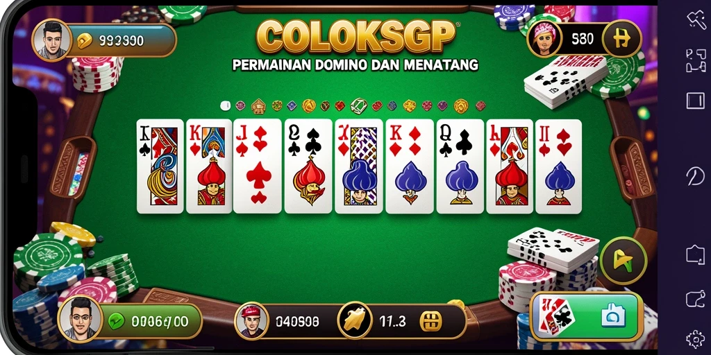 Screenshot gameplay COLOKSGP yang menampilkan pertandingan domino yang seru.