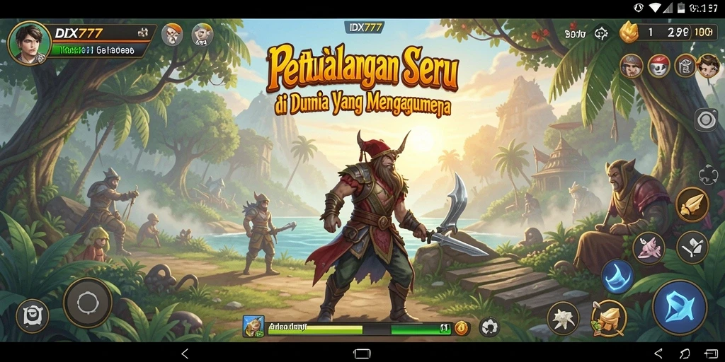 Tampilan gameplay IDX777 yang mengasyikkan dengan berbagai aksi petualangan.