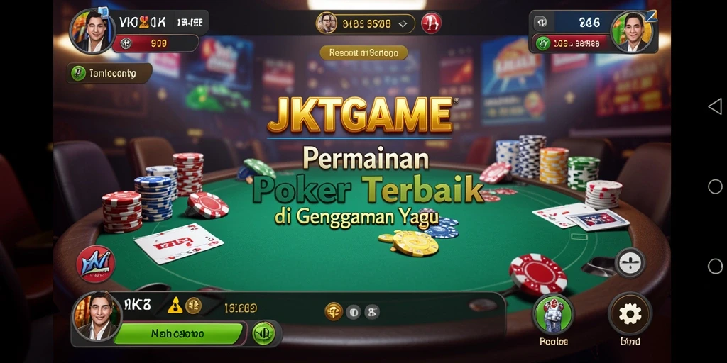 Screenshot JKTGAME menampilkan suasana permainan Poker yang intens dan menarik.