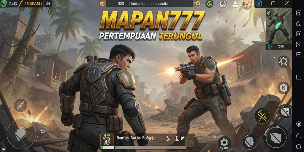 Tampilan gameplay MAPAN777 yang mendebarkan dalam peperangan Battle Royale.