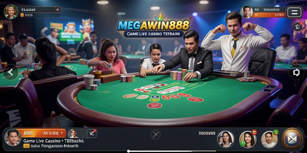 Tampilan menarik dari gameplay Live Casino MEGAWIN888.