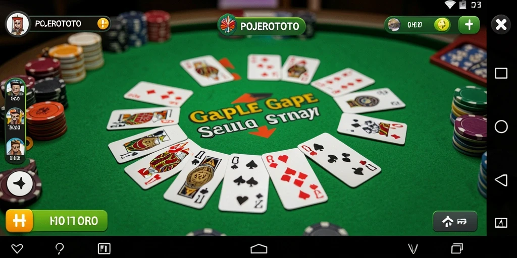 Tampilan gameplay Gaple yang menarik dan interaktif di POJEROTOTO.