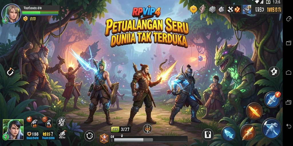 Gameplay RPVIP4 yang menampilkan eksplorasi di dunia yang penuh petualangan.