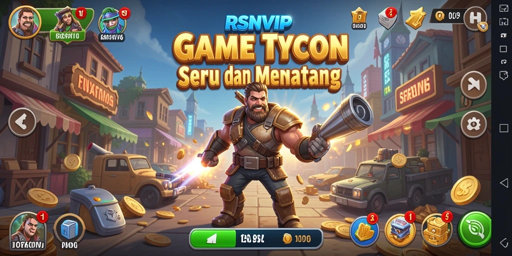 Screenshot gameplay RSNVIP menampilkan manajemen perusahaan yang seru.
