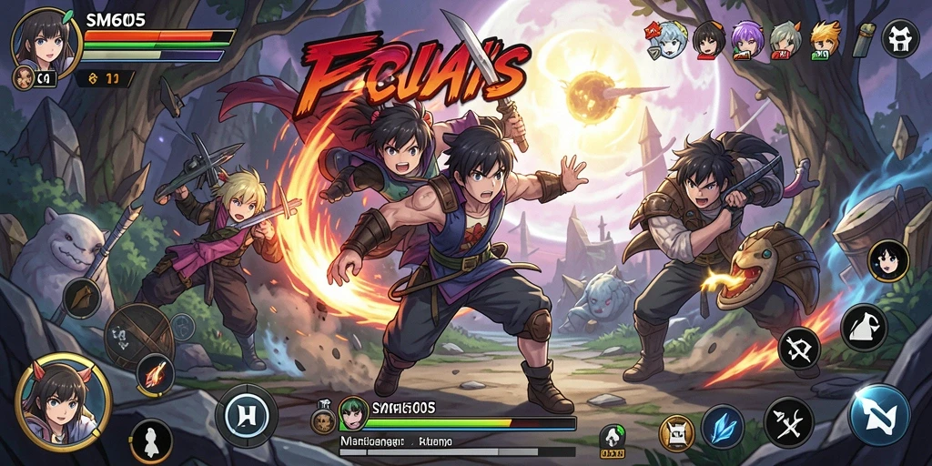 Tampilan gameplay SM605 yang menakjubkan dan penuh aksi.