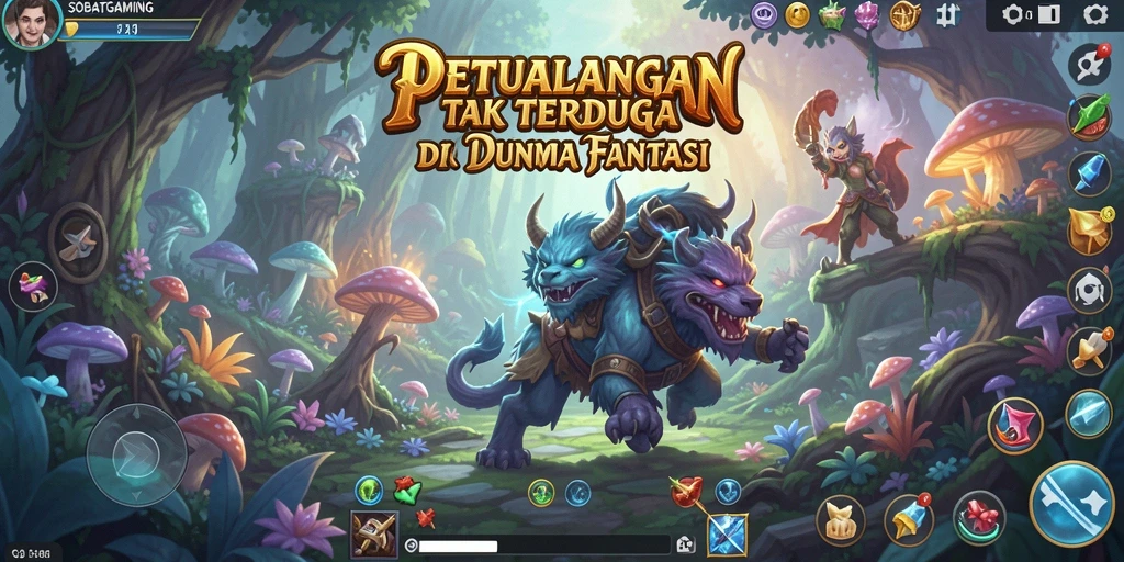 Screenshot gameplay SOBATGAMING menampilkan petualangan yang mendebarkan dan penuh warna.